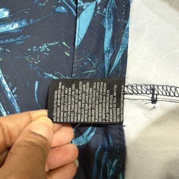 All In Motion Hybrid Shorts Mens Small Inner Drawstring Blue Tropical Print - Picture 11 of 16